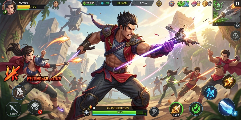Tampilan gameplay HOKI99 dengan aksi yang mendebarkan.