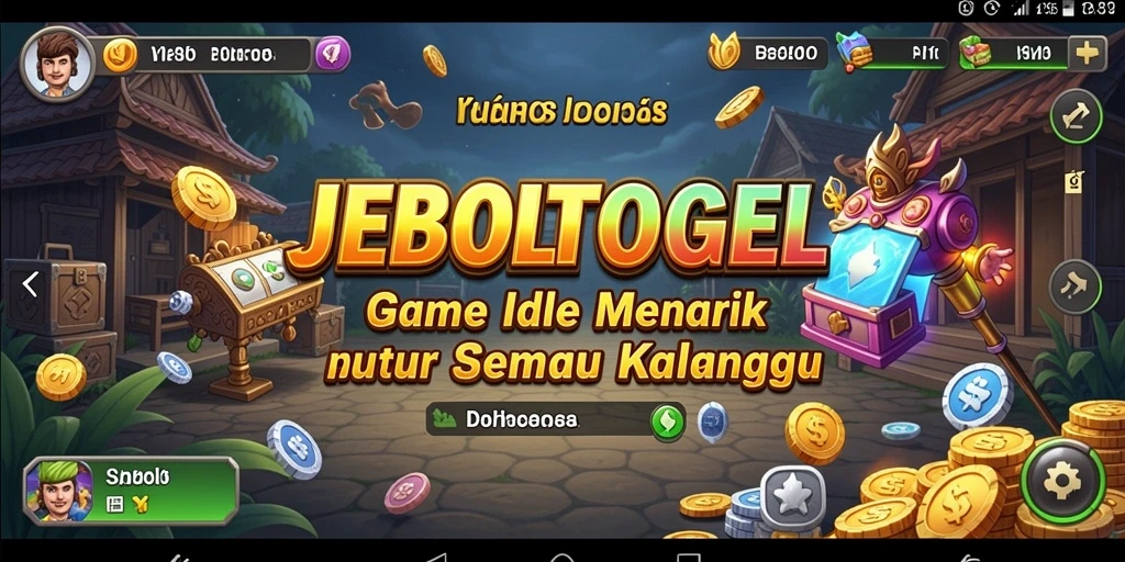 Screenshot JEBOLTOGEL menampilkan karakter yang sedang berkembang di gameplay Idle.