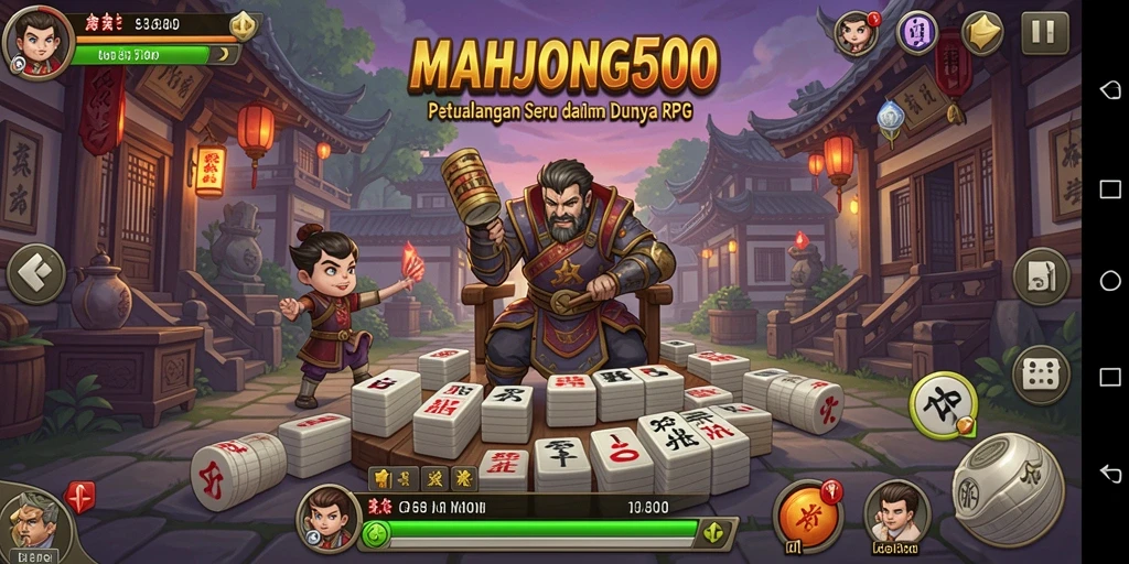 Tampilan gameplay <strong>MAHJONG500</strong> yang menakjubkan dalam aksi RPG.