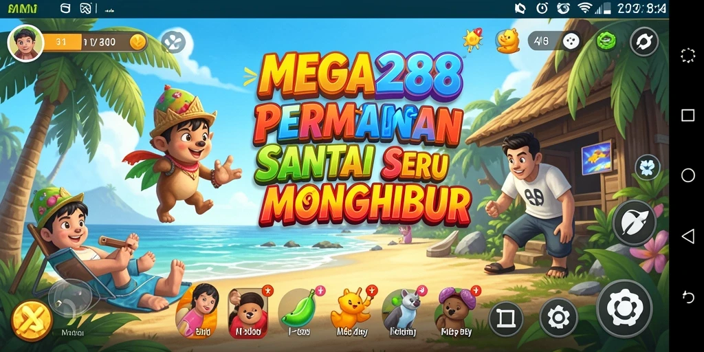 Screenshot MEGA288 menampilkan gameplay seru dengan grafik warna-warni.